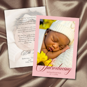 Carte De Remerciements Remerciement de Baby Shower pour la photo de prése
