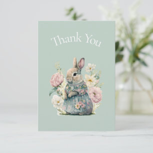 Carte De Remerciements Remerciement de Baby Shower pour un Lapin Mignon