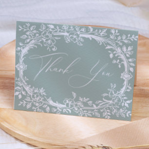 Carte De Remerciements Remerciement de Baby Shower Vert Floral TimelessVi