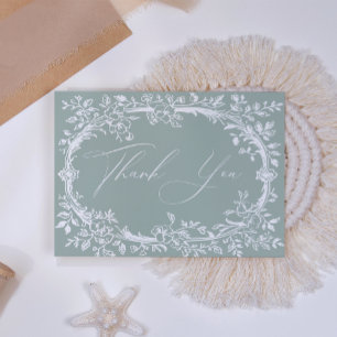 Carte De Remerciements Remerciement de Baby Shower Vintage TimelessFloral