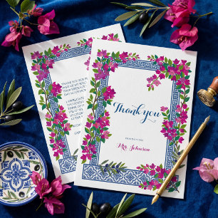 Carte De Remerciements Remerciement de Bougainvillea Méditerranéen pour E