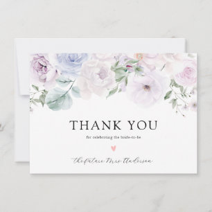Carte De Remerciements Remerciement de Fête de Fiançailles Floral Lavande