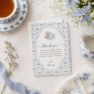 Carte De Remerciements Remerciement de fête de thé grand-mère aux fleurs