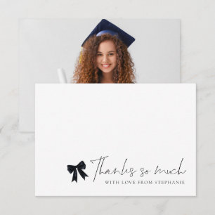 Carte De Remerciements Remerciement de fin d'études avec photo et ruban n