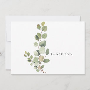 Carte De Remerciements Remerciement de funérailles blanc Eucalyptus céléb