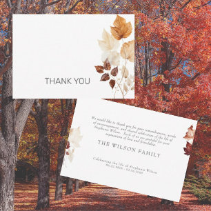 Carte De Remerciements Remerciement de funérailles de feuillage d'automne