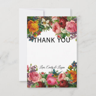 Carte De Remerciements Remerciement de jardin vintage (entièrement person