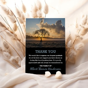 Carte De Remerciements Remerciement de l'Arbre Solitaire   Photo de Funér