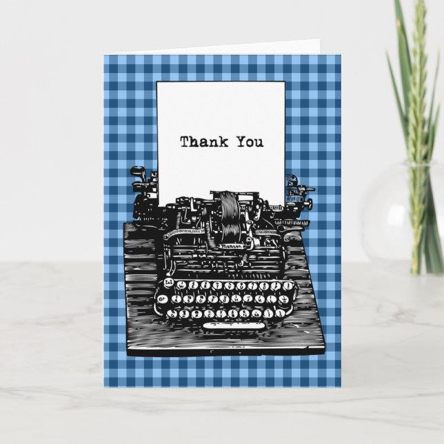 Carte De Remerciements Remerciement de machine à écrire vintage (Devant)