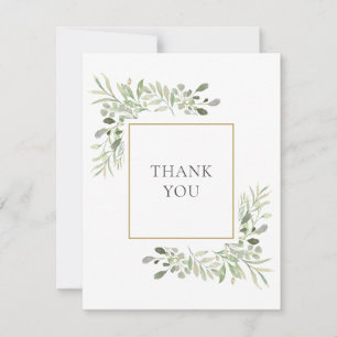 Carte De Remerciements Remerciement de mariage à l'aquarelle élégante