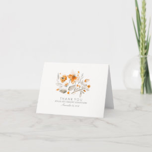 Carte De Remerciements Remerciement de mariage à l'aquarelle florale auto