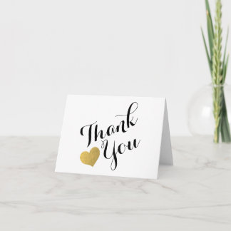 Carte De Remerciements Remerciement de mariage à typographie élégante Cœu