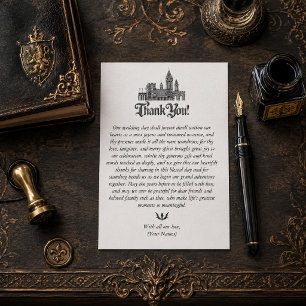Carte De Remerciements Remerciement de mariage au château de fantasy médi