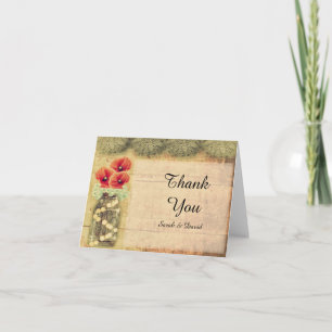Carte De Remerciements Remerciement de mariage aux coquelicots dans un po