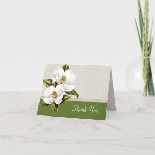 Carte De Remerciements Remerciement de mariage aux élégants Magnolias bla