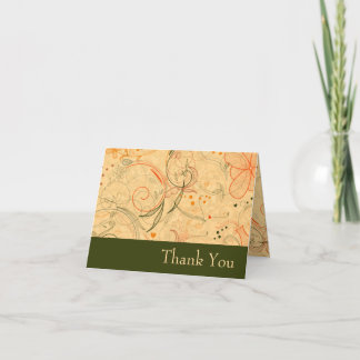 Carte De Remerciements Remerciement de mariage aux tourbillons floraux or