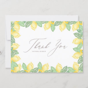 Carte De Remerciements Remerciement de mariage avec cadre de citron aquar