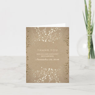 Carte De Remerciements Remerciement de mariage Baby's Breath Gold