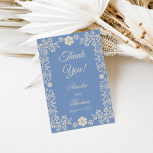Carte De Remerciements Remerciement de mariage bleu poudre fantaisiste