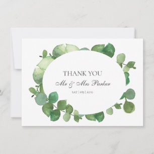 Carte De Remerciements Remerciement de mariage bohème à la eucalyptus