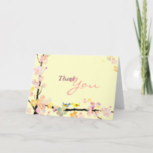 Carte De Remerciements Remerciement de mariage crémeux pour oiseaux qui s