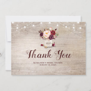 Carte De Remerciements Remerciement de mariage dans un bocal en verre flo