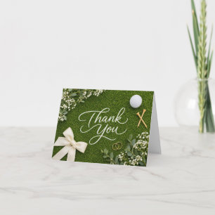 Carte De Remerciements Remerciement de mariage de golf écrit à la main su