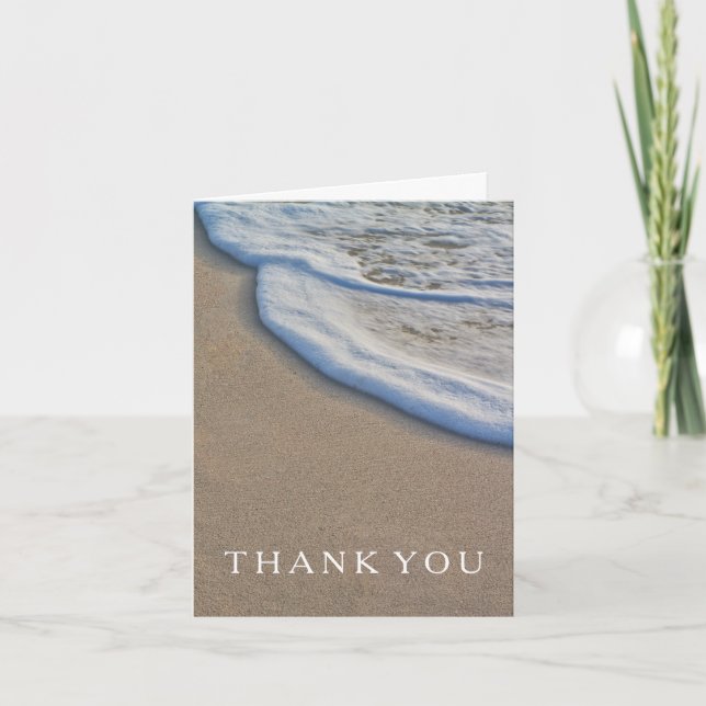 Carte De Remerciements Remerciement de mariage décontracté sur la plage (Devant)