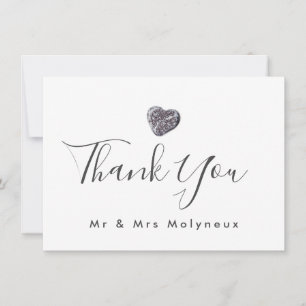 Carte De Remerciements Remerciement de mariage Découverte de cœur de gale