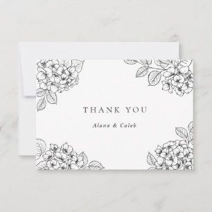 Carte De Remerciements Remerciement de mariage élégant à feuillage d'hort