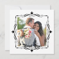 Remerciement de Mariage Élégant avec Photo Personn
