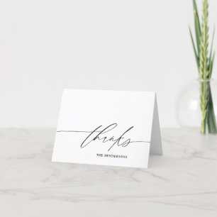 Carte De Remerciements Remerciement de mariage élégant noir et blanc