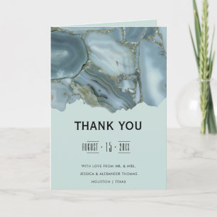 Carte De Remerciements Remerciement de mariage en marbre chic