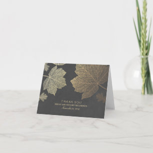 Carte De Remerciements Remerciement de mariage Feuilles d'or d'automne