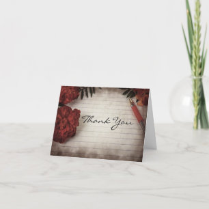 Carte De Remerciements Remerciement de mariage Floral d'automne avec styl
