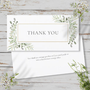Carte De Remerciements Remerciement de mariage floral Elegant Greenery