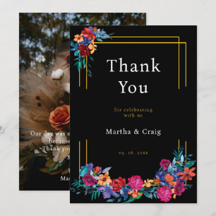 Carte De Remerciements Remerciement de mariage floral Fiesta mexicain noi