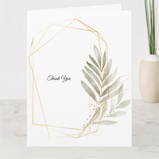 Carte De Remerciements Remerciement de mariage géométrique à la verdure é