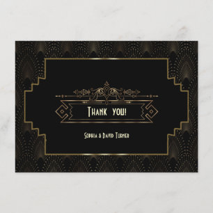 Carte De Remerciements Remerciement de mariage Glam Art Déco Gatsby le Ma