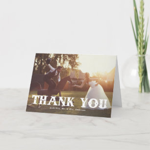 Carte De Remerciements Remerciement de mariage photo de typographie occid