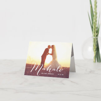Carte De Remerciements Remerciement de mariage photo Mahalo