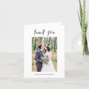 Carte De Remerciements Remerciement de mariage photo minimaliste
