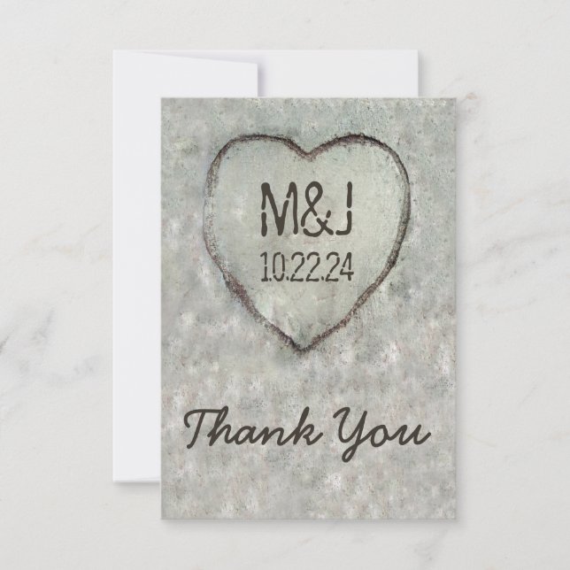 Carte De Remerciements Remerciement de mariage pour un arbre à bouleau à  (Devant)