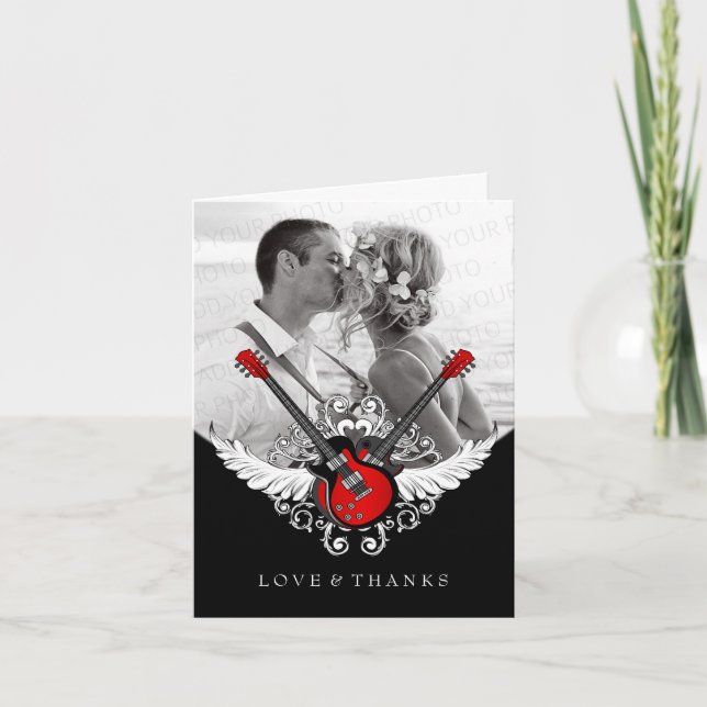 Carte De Remerciements Remerciement de mariage Rock and Roll (Devant)