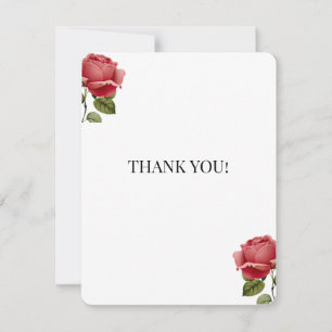 Carte De Remerciements Remerciement de mariage romantique Rose Blanche