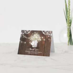 Carte De Remerciements Remerciement de mariage Rustique Bébé Fleur de Mar
