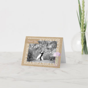 Carte De Remerciements Remerciement de mariage rustique en toile de jute