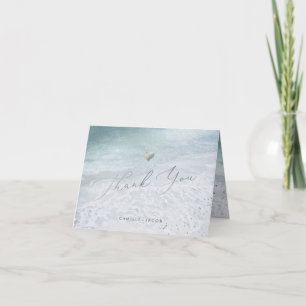 Carte De Remerciements Remerciement de mariage sur la rive de la plage Pi