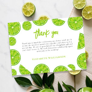Carte De Remerciements Remerciement de Mariage Vert Citron Main Squeeze
