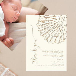 Carte De Remerciements Remerciement de photo de Baby Shower Coastal Sandy